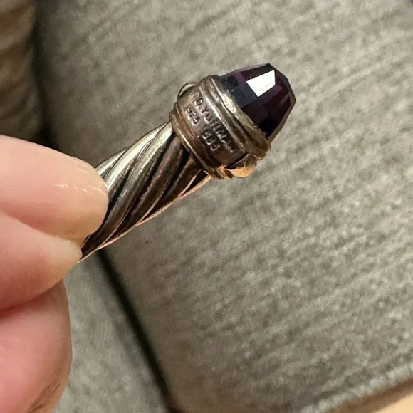 David Yurman cable classic cuff bracelet with Amethyst stones - Picture 8 of 16